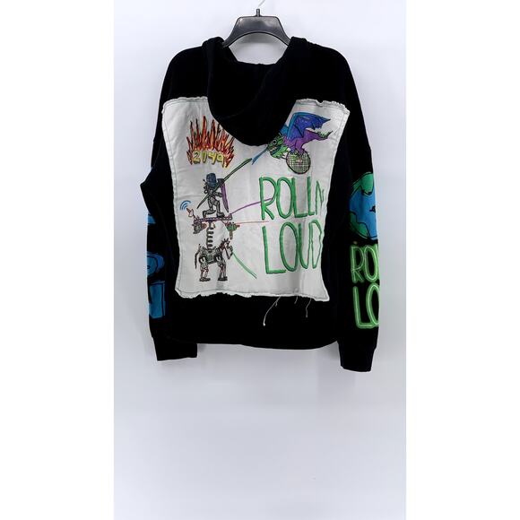 ROLLING LOUD Women's B2Ss Black-Multi Rainbow Road Pullover Casual Hoodie SZ M - Picture 2 of 9